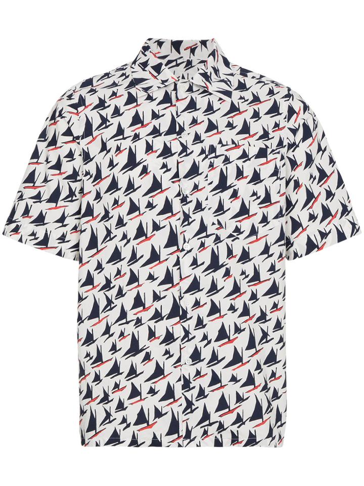 Marni Boat Print Short Sleeve Shirt - White