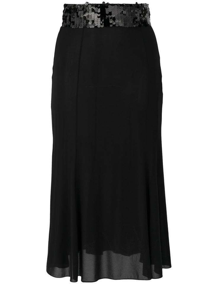 Dolce & Gabbana Sequinned Waisted Skirt - Black
