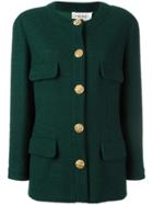 Chanel Vintage Collarless Buttoned Jacket - Green