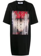Msgm Flash Art Print T-shirt Dress - Black