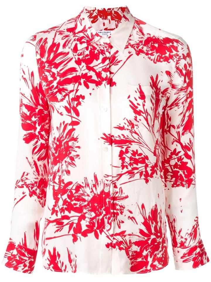 Equipment Brett Floral Print Shirt - White