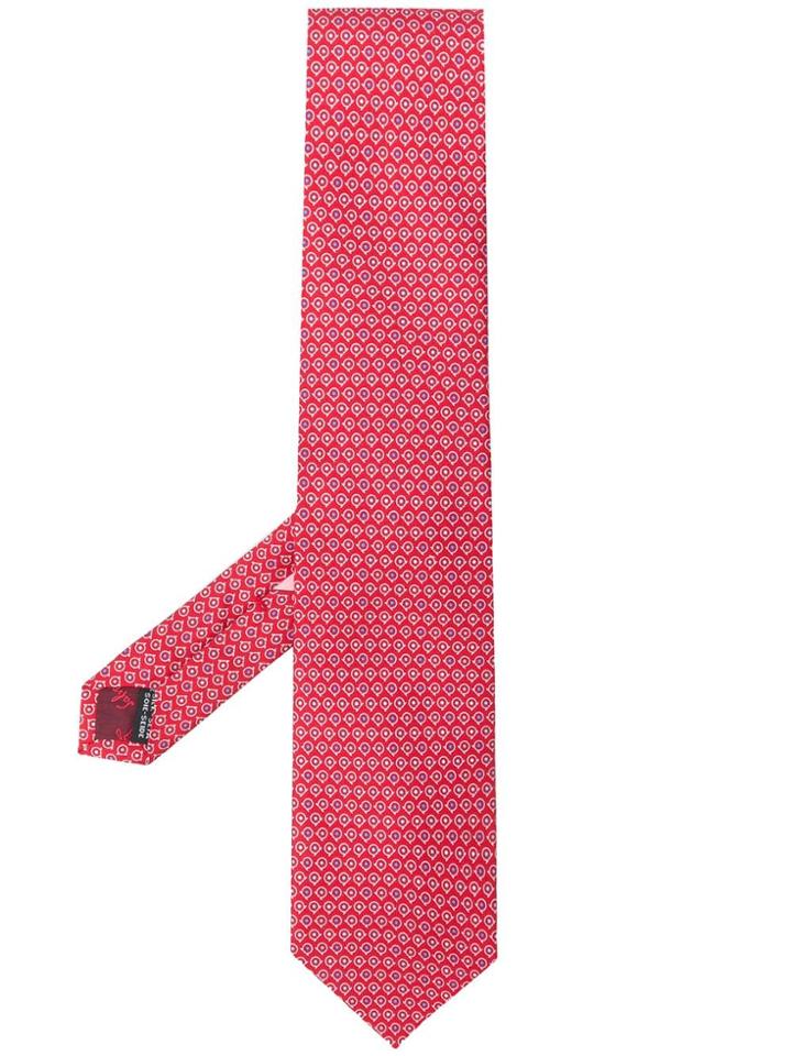 Salvatore Ferragamo Gancini Print Tie - Red