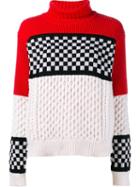 Ashley Williams Checked Cable Knit Jumper, Women's, Size: Large, Cashmere/merino