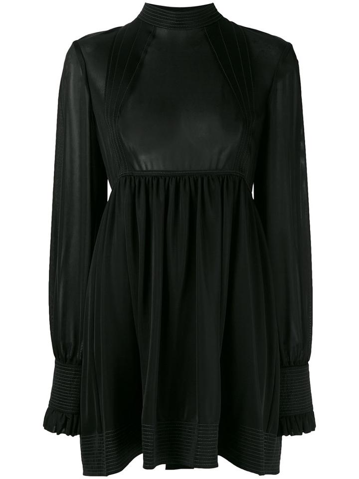 Paco Rabanne - Longsleeve Open Back Dress - Women - Polyamide/spandex/elastane/acetate/polyethylene - 38, Black, Polyamide/spandex/elastane/acetate/polyethylene