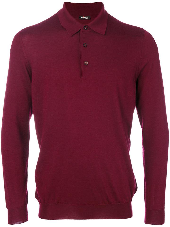 Kiton - Knitted Polo Shirt - Men - Silk/cashmere - L, Red, Silk/cashmere