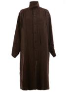 Yohji Yamamoto Oversized Single Breasted Coat, Women's, Size: 2, Black, Cotton/polyester/cupro/other Fibers