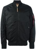 Alpha Industries Padded Bomber Jacket, Adult Unisex, Size: Large, Black, Nylon/polyester