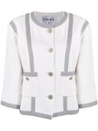 Chanel Pre-owned 2010s Cropped Tweed Jacket - White