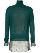 Sacai Roll Neck Sweater - Green