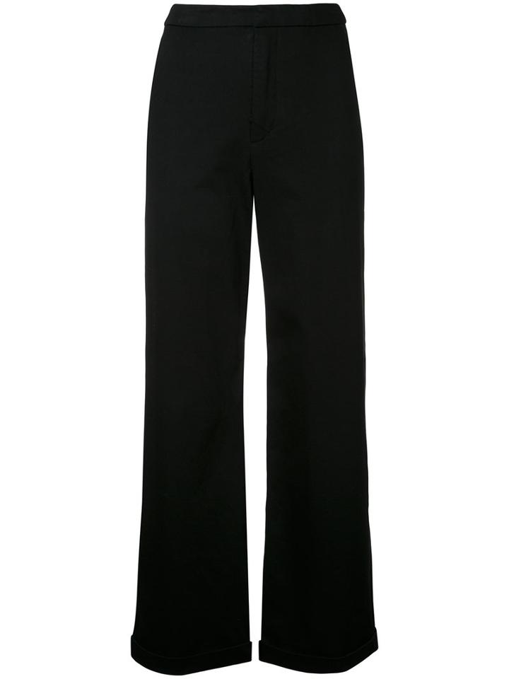 Estnation - High-waisted Trousers - Women - Cotton/polyurethane - 36, Black, Cotton/polyurethane