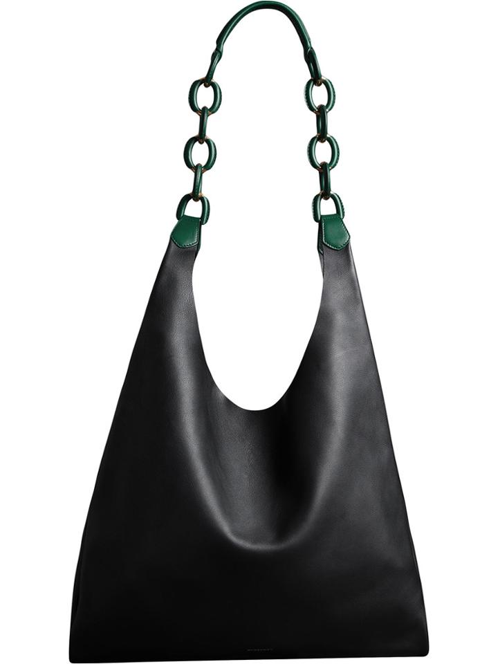 Burberry Medium Two-tone Leather Shopper - Black