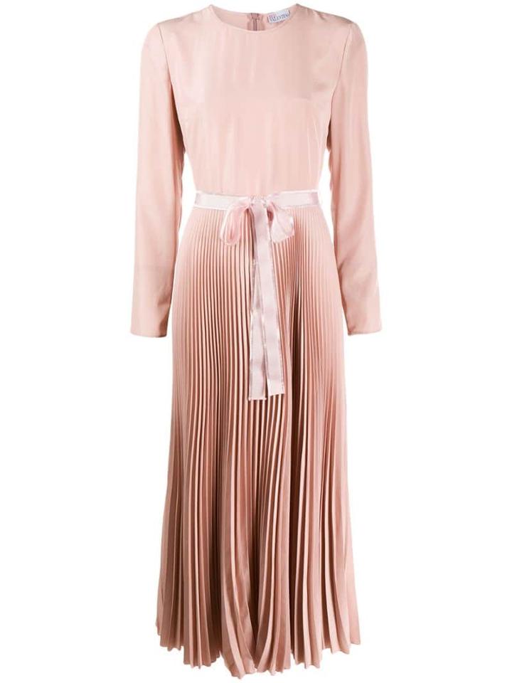 Red Valentino Pleated Midi Dress - Pink