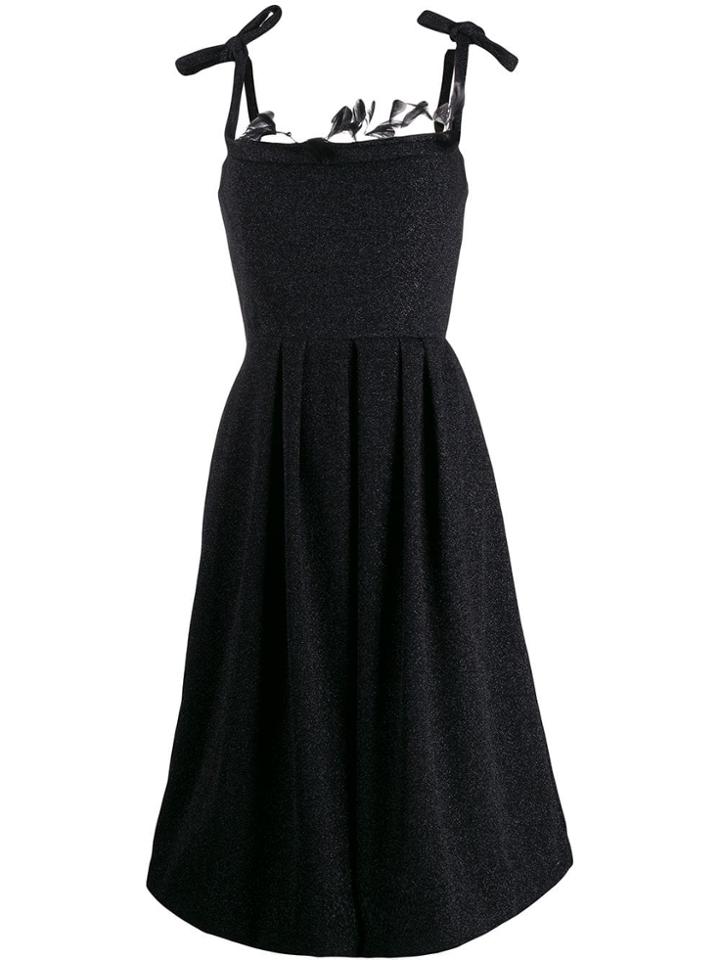 Marco De Vincenzo Feathered Evening Dress - Black
