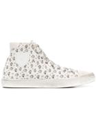 Saint Laurent Bedford Mini Robots Print Sneakers - White