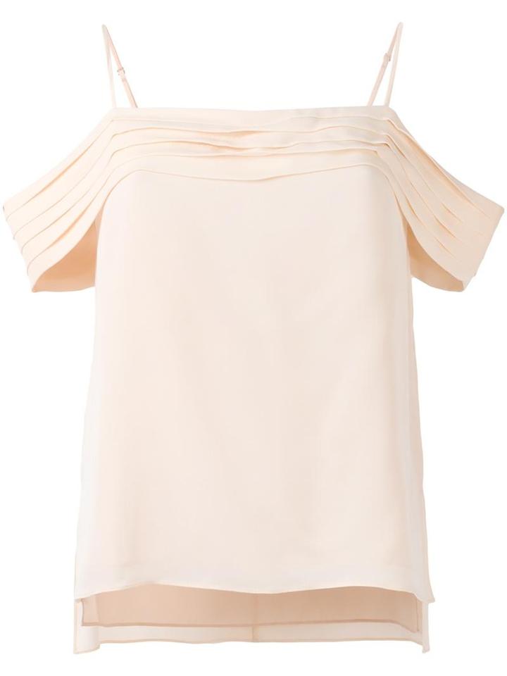 T By Alexander Wang Cold Shoulder Top, Women's, Size: 6, Yellow/orange, Polyester/silk