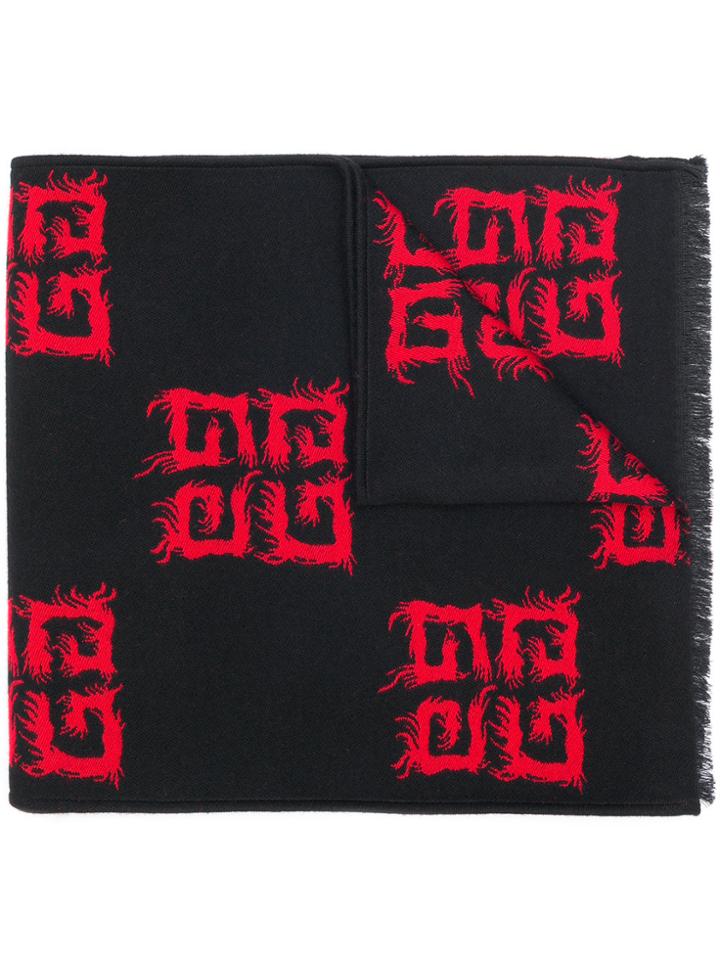 Givenchy 4g Frayed Scarf - Black