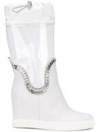 Casadei Glass Rain Boots - White
