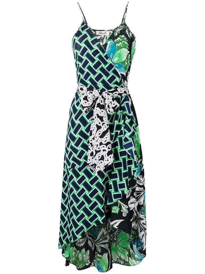 Diane Von Furstenberg Belted Asymmetric Dress - Black
