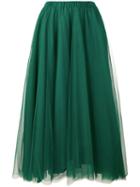 Rochas - Pleated A-line Skirt - Women - Polyamide - 42, Green, Polyamide