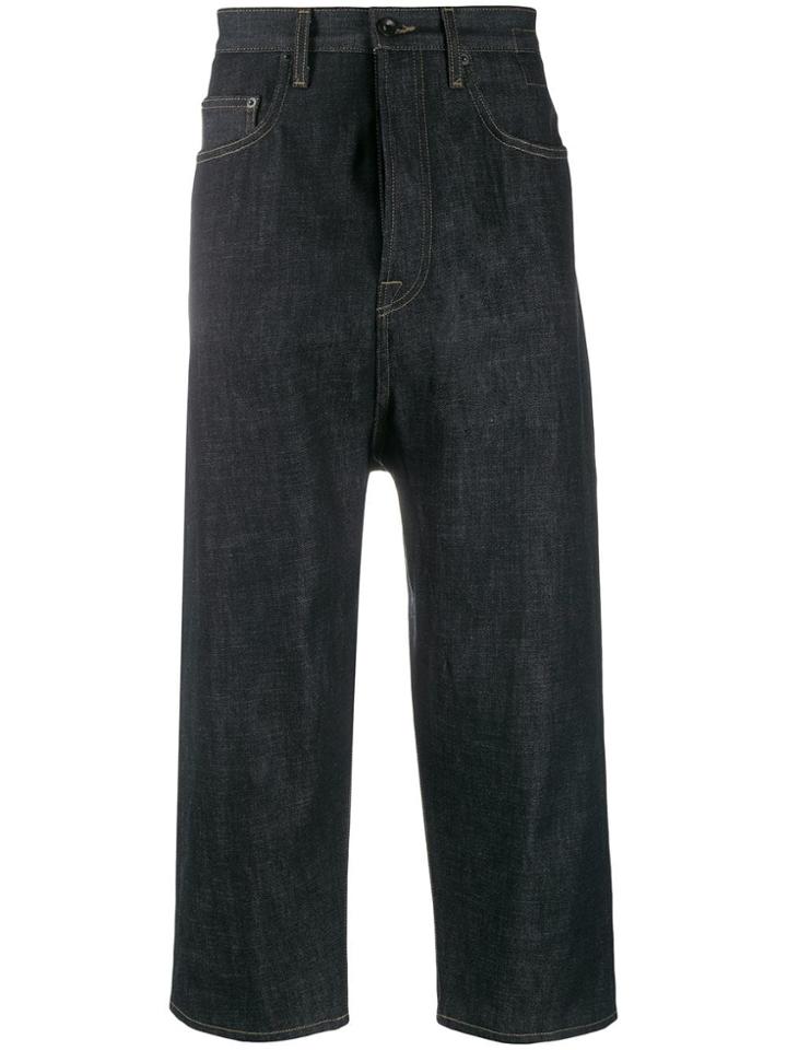 Rick Owens Drkshdw Cropped Denim Trousers - Blue