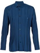 Issey Miyake Men Creased Effect Shirt - Blue