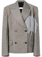 Maison Margiela Double-breasted Stripe Detail Jacket - Grey
