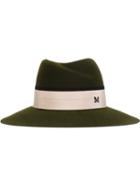 Maison Michel Virginie Hat, Women's, Size: S, Green, Cotton/rabbit Fur/viscose