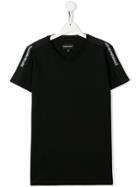 Emporio Armani Kids Teen Logo Stripe T-shirt - Black
