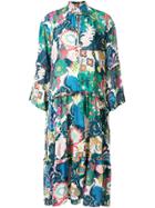 Perseverance London Floral Print Flared Mid Dress - Multicolour