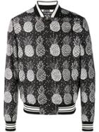 Dolce & Gabbana Pineapple Print Bomber Jacket - Black