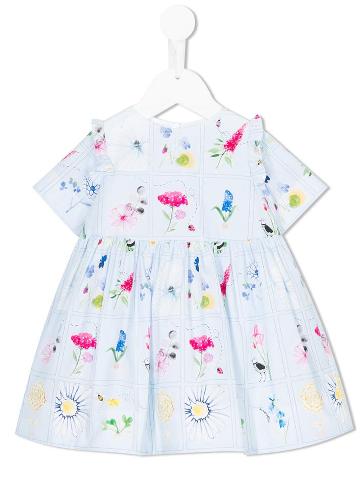 Simonetta - Floral Print Dress - Kids - Cotton/polyester - 18 Mth, Blue