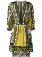 Alberta Ferretti Geometric Pattern Tunic Dress - Green