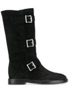 Twin-set Triple Buckle Boots - Black