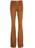 Alice+olivia Flared Suede Trousers, Women's, Size: 4, Brown, Lamb Skin