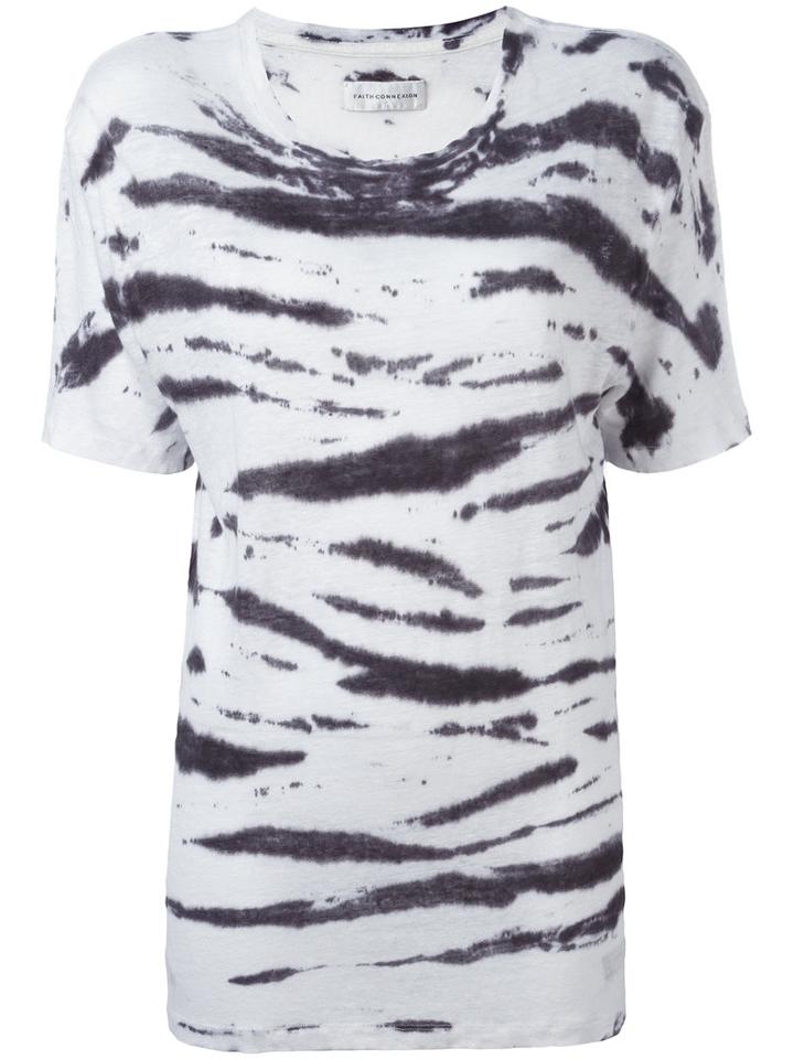 Faith Connexion - Zebra Print T-shirt - Women - Linen/flax - S, Women's, White, Linen/flax
