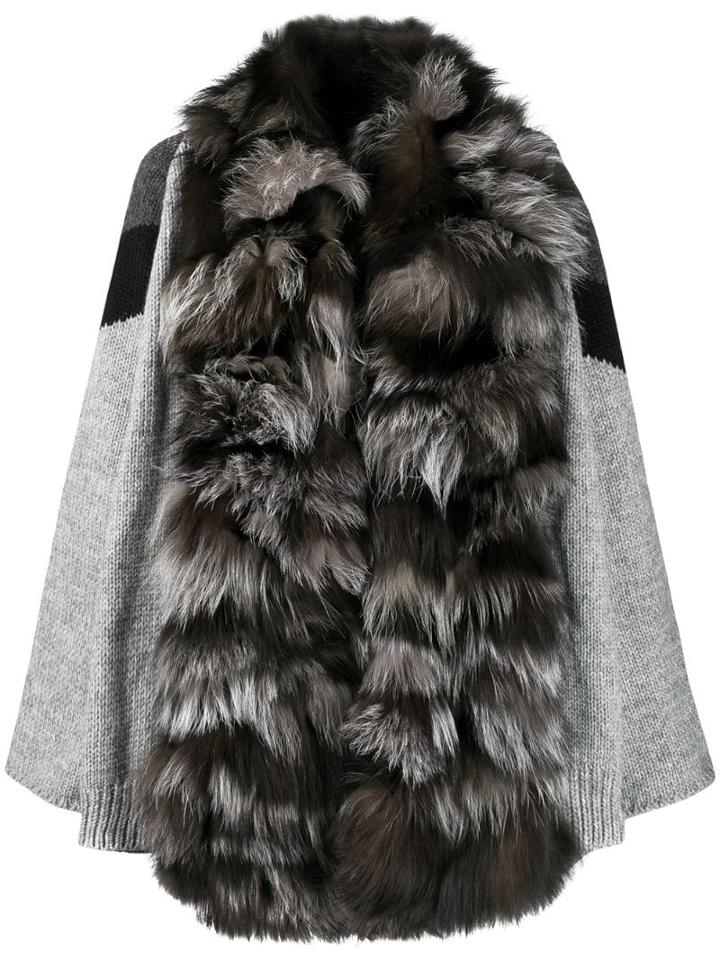 S.w.o.r.d 6.6.44 Fur Trim Cardi-coat - Grey