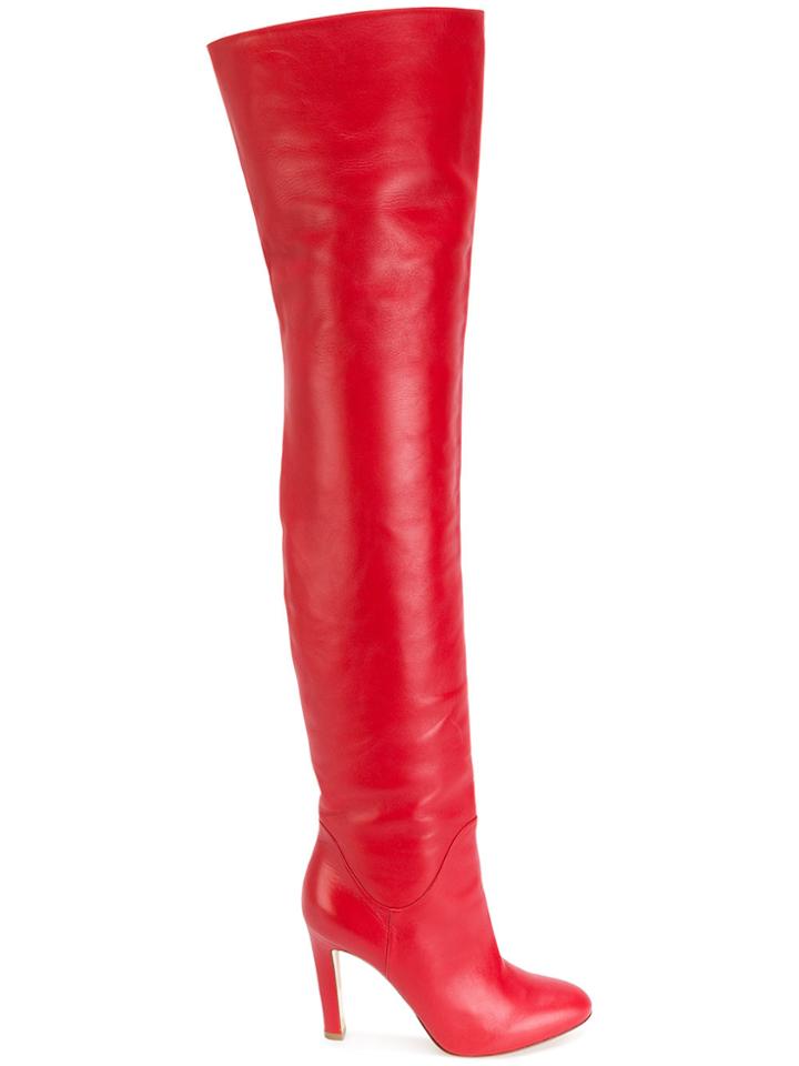 Francesco Russo Thigh High Boots - Red