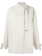 Marni Buckled Oversized Jacket, Women's, Size: 40, Nude/neutrals, Cotton/silk