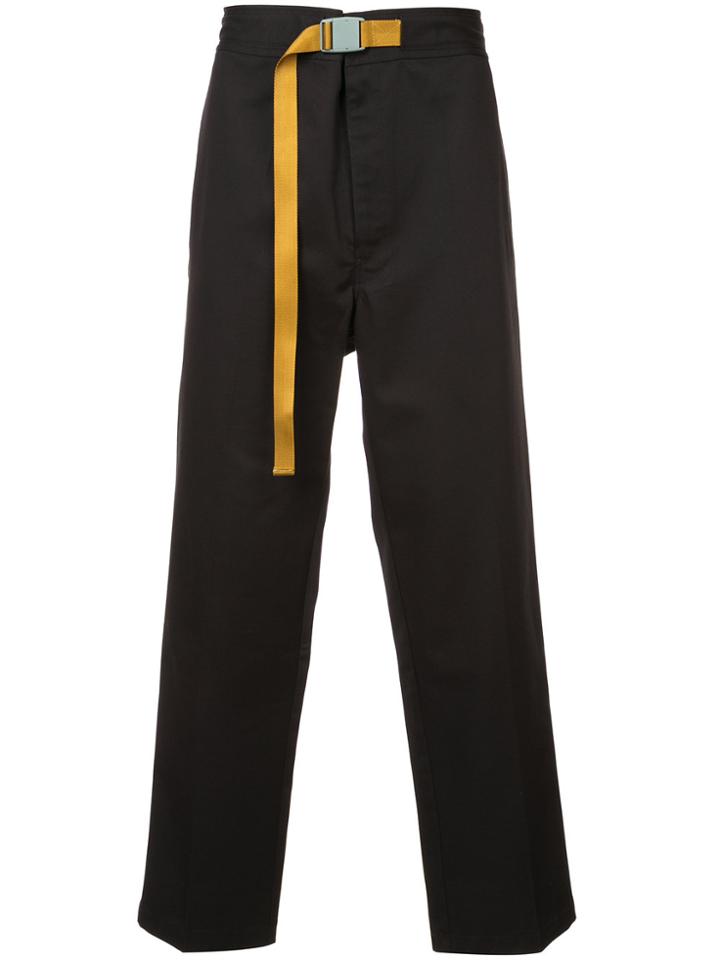 Sankuanz Belted Straight Leg Trousers - Black