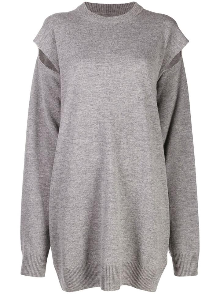 Maison Margiela Cut-out Knitted Dress - Grey