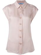 Blumarine Shift Button Blouse, Women's, Size: 38, Pink/purple, Silk/viscose