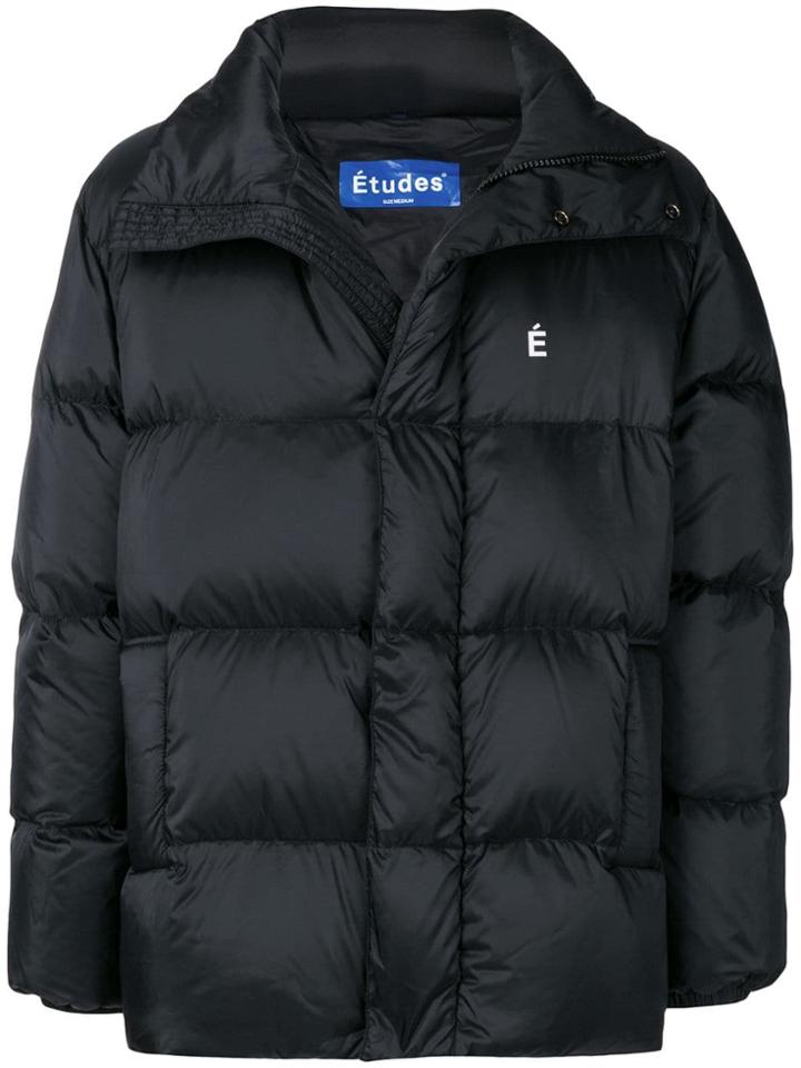 Études Logo Print Puffer Jacket - Black