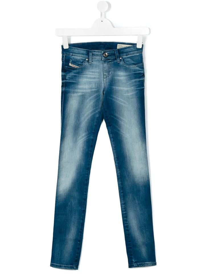 Diesel Kids - Teen Skinzee Low J Jeans - Kids - Cotton/polyester/spandex/elastane - 14 Yrs, Blue