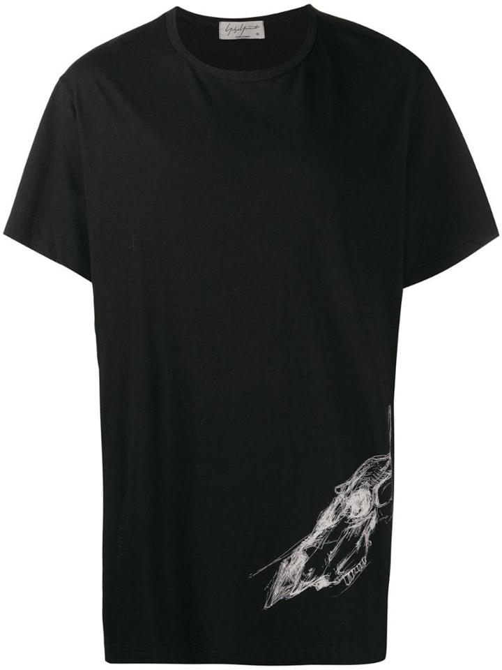 Yohji Yamamoto Animal Skull Print T-shirt - Black