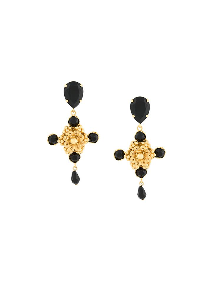 Dolce & Gabbana Stud-drop Earrings - Black