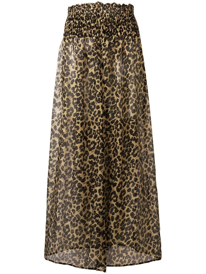 Fisico Leopard Print Maxi Skirt - Black