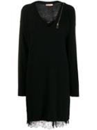Twin-set Layered Knitted Dress - Black