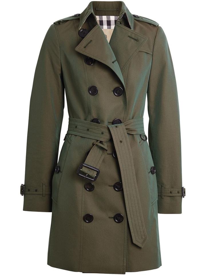 Burberry Sandringham Fit Cotton Gabardine Trench Coat - Green
