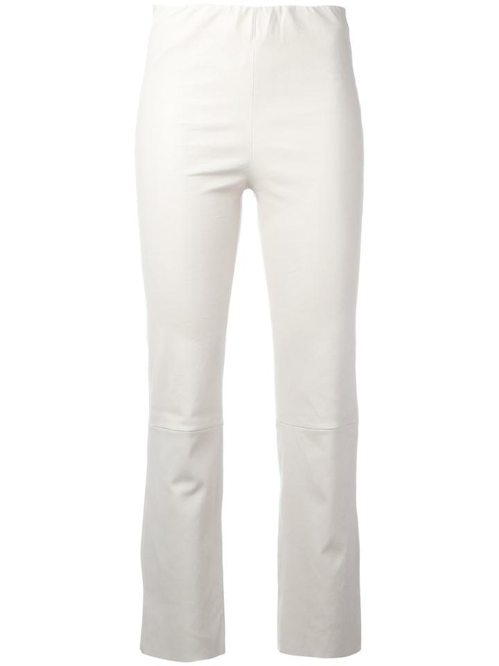 By Malene Birger - Florentina Cropped Trousers - Women - Lamb Skin - 40, Women's, White, Lamb Skin