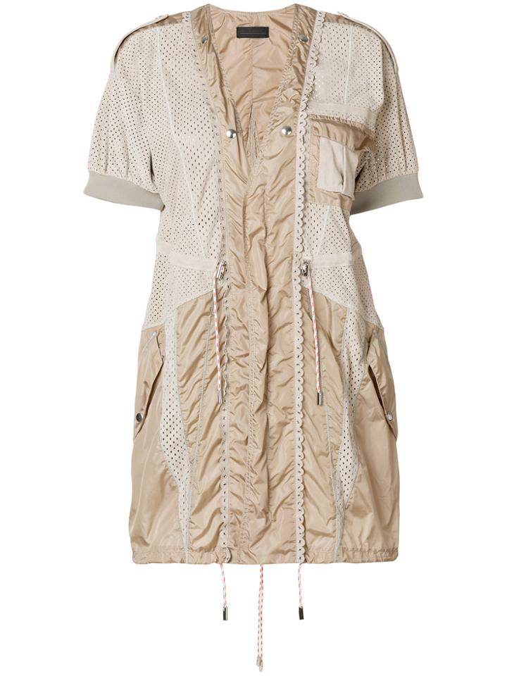 Diesel Black Gold Mesh And Parachute Mini Dress - Nude & Neutrals
